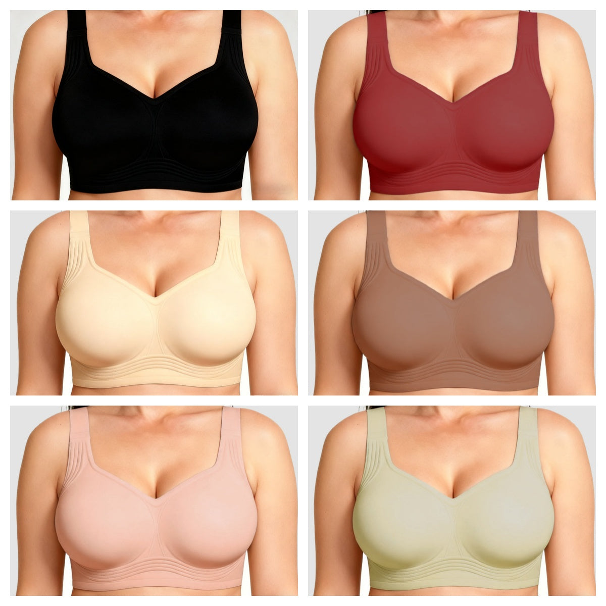 🌟 NESLEMY™ Comfortable Wire-Free Plus Size Sports Bra | Seamless Push-Up Design