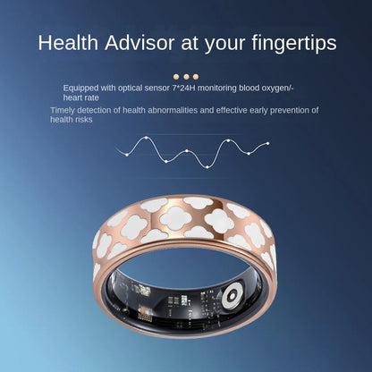 Health Smart Titanium Steel Ring Waterproof Blood Pressure Oxygen Sleep Movement Tracking Multi-Function Ring High-Tech Pair Ring