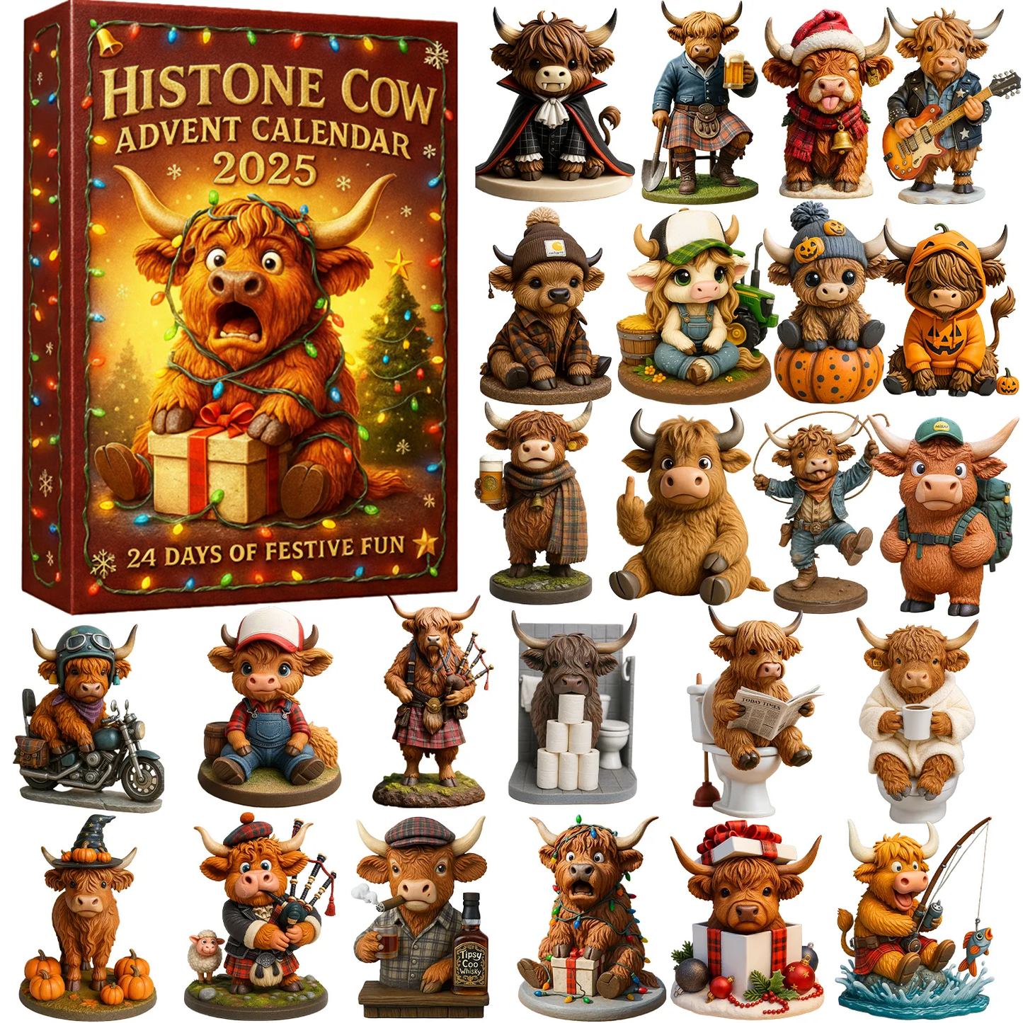 🎁Nice Christmas Gift🎅🐮Histone Cow Advent Calendar 2025