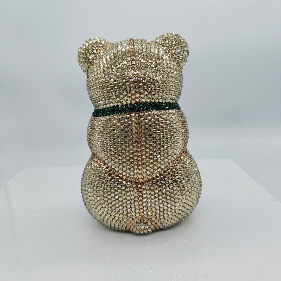 Little Bear Diamond Dinner Bag Light Luxury Banquet Diamond Handbag Animal Party Handbag