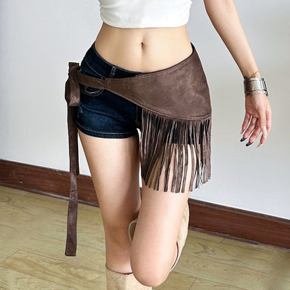 Tassel slim fit loose versatile waist seal for women