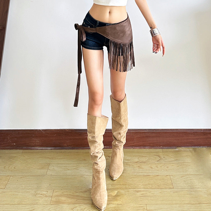 Tassel slim fit loose versatile waist seal for women