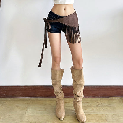 Tassel slim fit loose versatile waist seal for women