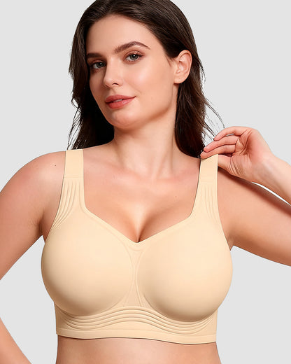 🌟 NESLEMY™ Comfortable Wire-Free Plus Size Sports Bra | Seamless Push-Up Design