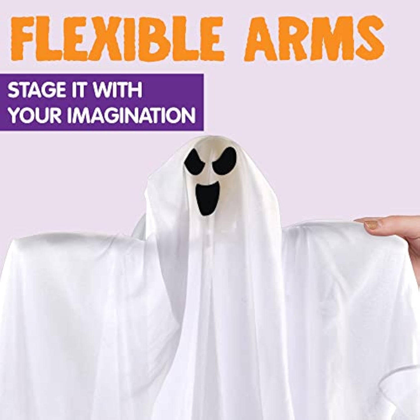 27.5" Hanging Ghost Halloween Decoration – Spooky Outdoor White Flying Spirit for Yard, Porch, Tree & Haunted House Decor